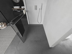 Mexen Kioto, sprchová zástena Walk-In Walk-in 75 x 200 cm, 8mm číre sklo, chrómový profil + vešiak na uteráky s poličkou, 800-075-121-01-00