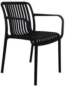 JULIAN čierna - moderné stoličky do kuchyne, záhrady, kaviarne (stohovateľné)