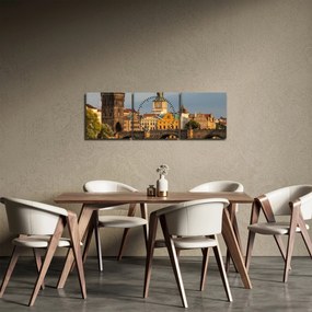 Obraz - Karlov most (s hodinami) (90x30 cm)
