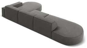 Sivá zamatová rohová pohovka (pravý roh) Jodie - Micadoni Home