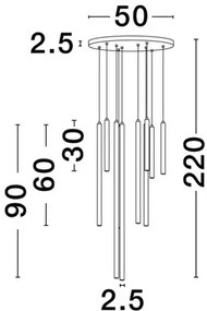 LED luster Trimle 50 zlatá