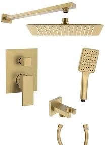 Sapho Sapho, CUBEMIX podomietkový sprchový set s pákovou batériou, 2 výstupy, vyústenie, zlato mat, CM042GB-01
