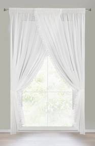 ZÁCLONA NA PÁSKE LORETA, SADA 2 KS 400X250 CM BIELA