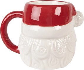 Bielo-červený keramický hrnček Santa Claus- 15*11*11 cm / 500 ml