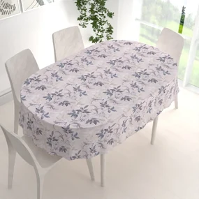 Biante Dekoračný oválny obrus PML-053 Popínavé lístky na béžovom 100x140 cm