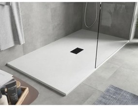 Mexen Hugo, obdĺžniková sprchová vanička SMC 150 x 100 cm, biela, čierna krytka, 42101015-B