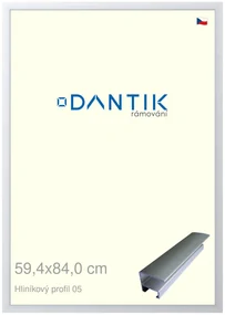DANTIK rám na obraz 59,4x84 | ALU Stříbrná matná (Plexi Čiré)