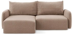 Svetlohnedá rozkladacia/s úložným priestorom rohová pohovka (ľavý roh) Kalena – Makamii