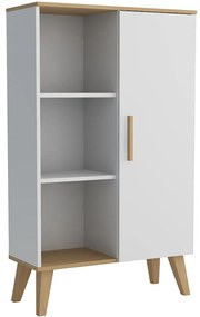 Vitrína L Dita biela/dub sonoma