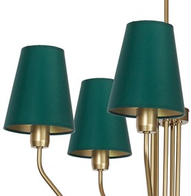 Luster Victoria, 5x zelené textilné tienidlo, g