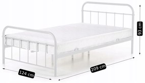 Kovová dvoulůžková postel Pablo 120x200 bílá