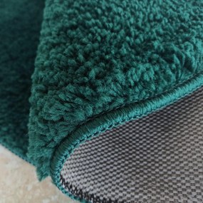 DY Tmavozelený okrúhly shaggy koberec Camel Rozmer: 100 cm