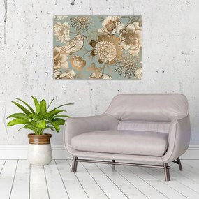 Obraz - Záhrada s vtáčikom (70x50 cm)