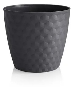Ruby matt recyklovaný kvetináč 19 cm, antracit, 19 cm