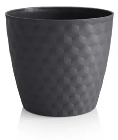 Ruby matt recyklovaný kvetináč 19 cm, antracit, 19 cm