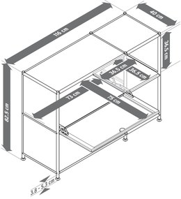 Kovová odkladacia skrinka »CN3« s 2 výklopnými priehradkami, biela