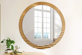 Okrúhle ozdobné zrkadlo Drevená vlna fi 100 cm