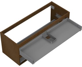Mexen Box-A, závesná skrinka 120 cm, 2 zásuvky, orech, 91AX0-1200-470-2-86