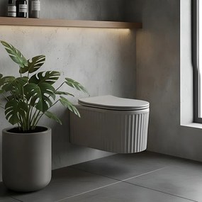 BPS-koupelny Závesná WC misa so SoftClose sedadlom HYD-7287, sivá matná