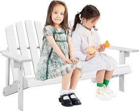 Detská Adirondack stolička pre 2 osoby, biela