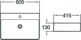 Mexen BENITA UMÝVADLO, 60x41 CM, BIELA, 21396000