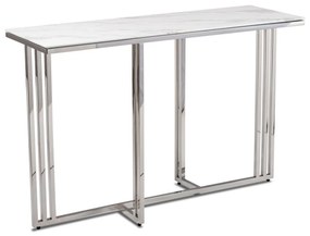 Konferenčný stolík AMAGAT 120 cm strieborný/biely mramor