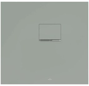 VILLEROY &amp; BOCH Squaro Infinity obdĺžniková sprchová vanička z materiálu Quaryl, do rohu - pravou stranou ku stene, protišmyk (C), 800 x 750 x 40 mm, Morning Green, UDQ8075SQI2RV-R8