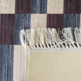 DY Tmavomodrý koberec s geometrickým vzorom Blanka 01 Rozmer: 80x200 cm