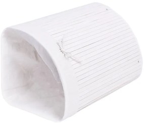 Rohový kôš na bielizeň 60 l bambusový biely