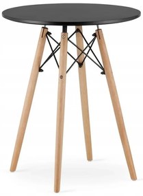 Jedálenská zostava TODI 60cm okrúhly stolový set čierny + 2 stoličky MARK čierne