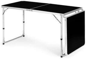 ModernHome Turistický stolík, skladací kempingový stolík, čierna doska, 180 x 60 cm