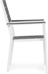 MultiGarden Sada 2 záhradných stoličiek - oceľ HDPE sivá biela MultiGarden