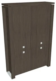 Vysoká skriňa Verno+ 140 x 46 x 210 cm, delená, dub antracit
