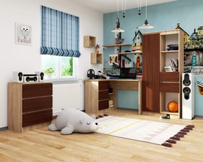 Rohový PC stolík Bodhi  (dub sonoma + wenge) (L). Vlastná spoľahlivá doprava až k Vám domov. 1069604