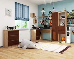 Rohový PC stolík Bodhi  (dub sonoma + wenge) (L). Vlastná spoľahlivá doprava až k Vám domov. 1069604