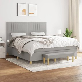 Boxspring posteľ s matracom svetlosivá 100x200 cm látka 3137325