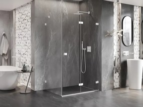 Mexen Lunar-F, 1-krídlový sprchový kút so skladacími dverami, pravý, 100 x 70 cm, 8mm číre sklo, biely profil, 836-100-070-20-00-P
