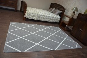 Koberec SKETCH F728 Sivo / Biely trellis - Romby