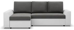 Rohová rozkladacia sedačka LUGO tmavosivá / biela