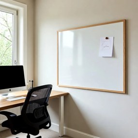 Toptabule.sk  Biela magnetická tabuľa NATURE LINE v drevenom ráme SVETLÝ DUB 60x40 cm