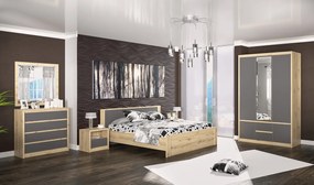 Manželská posteľ s roštom Daicos LB-140 140x200 cm - dub artisan / sivá