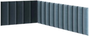 Čalúnený nástenný panel QUADRATTA 20x50 cm, modrý Farba: Modrá