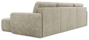 Béžová ženilková rozkladacia/s úložným priestorom rohová pohovka (do tvaru "U") Lilo – Makamii