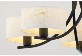 Jupiter 2104 - Luster na reťazi ARTHUR 5xE27/15W/230V biela/čierna/mramorový dekor