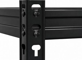 Akcia 4x Regál 180x160x50 cm profesionálny 4-policový, nosnosť 1600 kg - čierny - 4ks