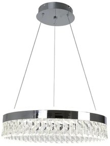 LED Stmievateľný luster na lanku LED/90W/230V 3000-6500K chróm + diaľkové ovládanie