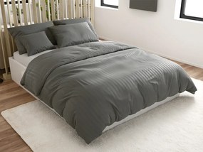Hotelové obliečky z mikrovlákna JASMINE PURE sivé - prúžok 2 cm, hotelové vrecko Rozmer obliečky: 70 x 90 cm | 140 x 200 cm