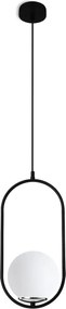 Závesné svietidlo Florence, 1x biele sklenené tienidlo, b/ch, U