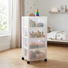 SUNDIS Úložný box so 4 zásuvkami, transparentný, ORGAMIX - MAXI
