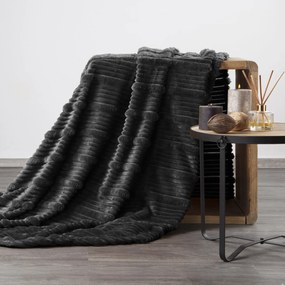 EUROFIRANY FLANELOVÁ DEKA NINA 200X220 CM ČIERNA
